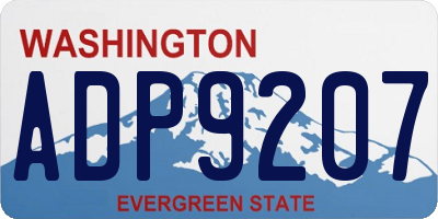 WA license plate ADP9207