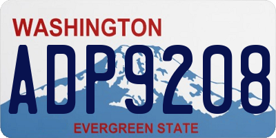 WA license plate ADP9208