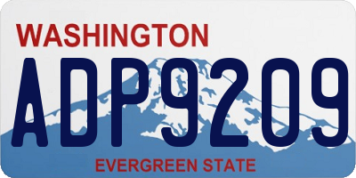 WA license plate ADP9209