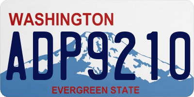 WA license plate ADP9210