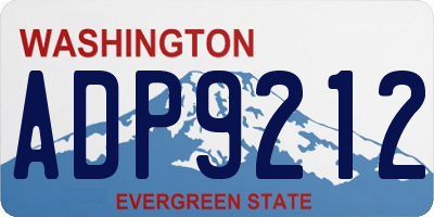 WA license plate ADP9212