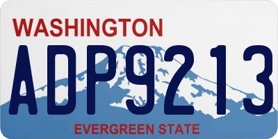 WA license plate ADP9213