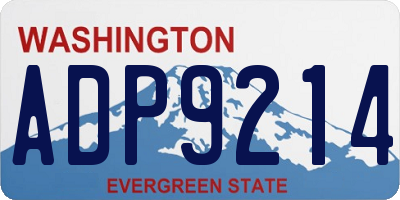 WA license plate ADP9214