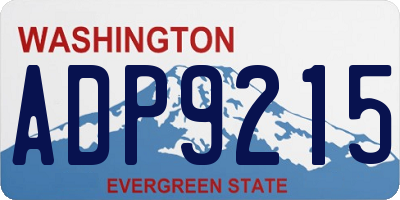 WA license plate ADP9215