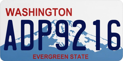WA license plate ADP9216