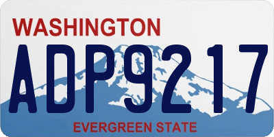 WA license plate ADP9217