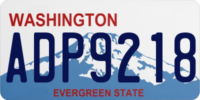WA license plate ADP9218