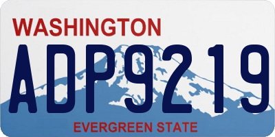 WA license plate ADP9219