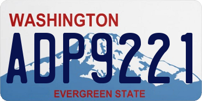 WA license plate ADP9221