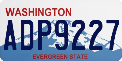WA license plate ADP9227