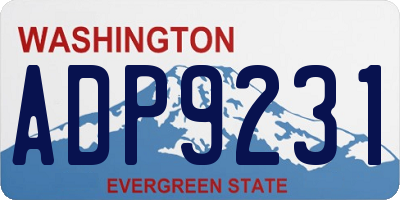 WA license plate ADP9231