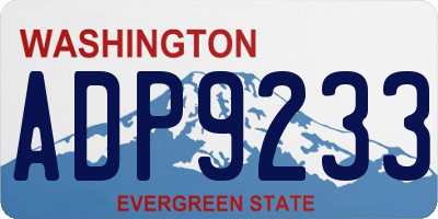 WA license plate ADP9233