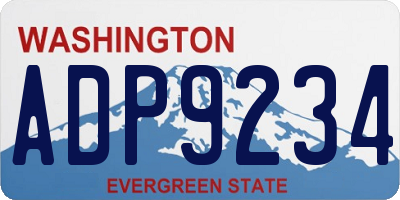 WA license plate ADP9234