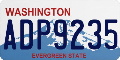 WA license plate ADP9235