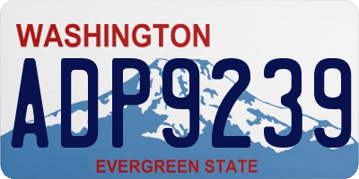 WA license plate ADP9239