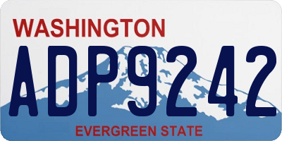 WA license plate ADP9242
