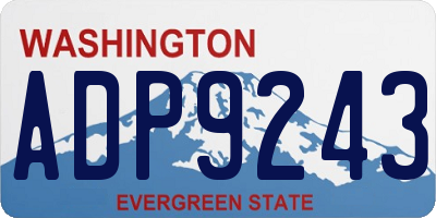WA license plate ADP9243