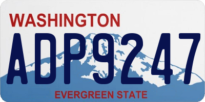 WA license plate ADP9247