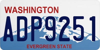 WA license plate ADP9251