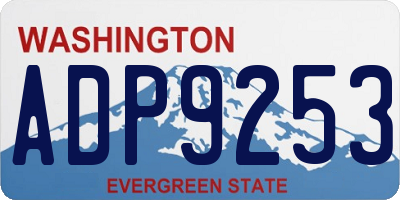 WA license plate ADP9253