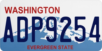 WA license plate ADP9254