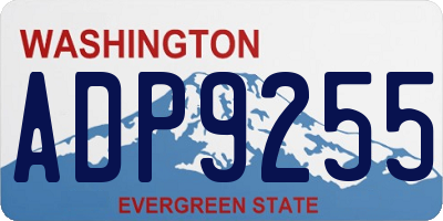 WA license plate ADP9255