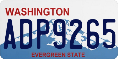 WA license plate ADP9265
