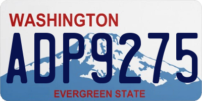 WA license plate ADP9275