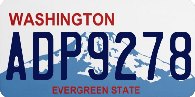 WA license plate ADP9278