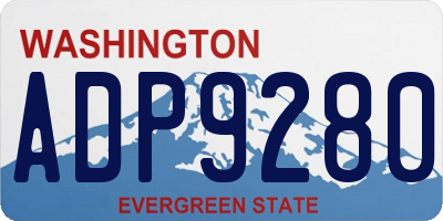 WA license plate ADP9280