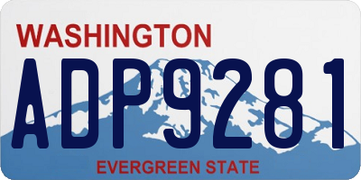 WA license plate ADP9281
