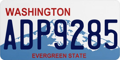 WA license plate ADP9285