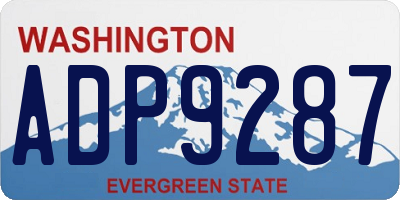 WA license plate ADP9287