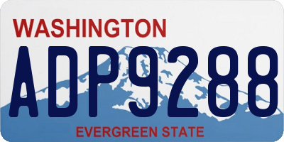 WA license plate ADP9288