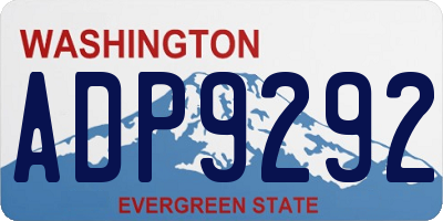 WA license plate ADP9292