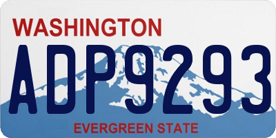 WA license plate ADP9293