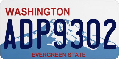 WA license plate ADP9302