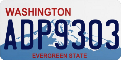 WA license plate ADP9303