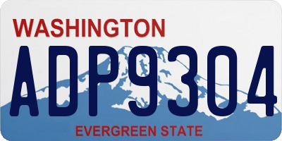 WA license plate ADP9304
