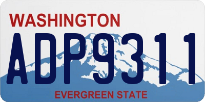 WA license plate ADP9311