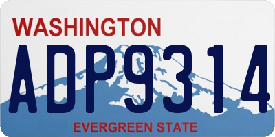 WA license plate ADP9314