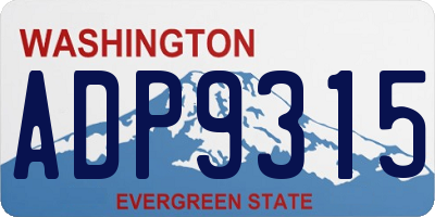 WA license plate ADP9315