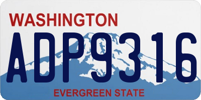 WA license plate ADP9316