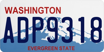 WA license plate ADP9318