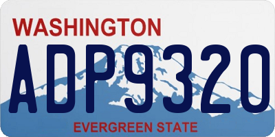 WA license plate ADP9320