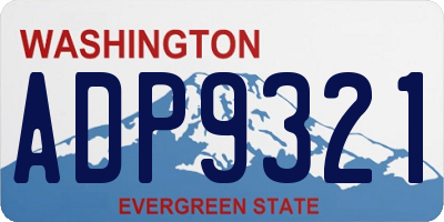 WA license plate ADP9321
