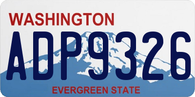 WA license plate ADP9326