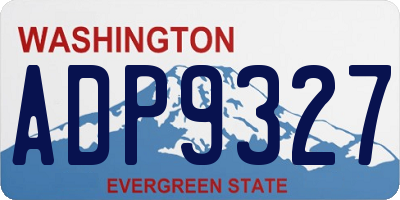 WA license plate ADP9327
