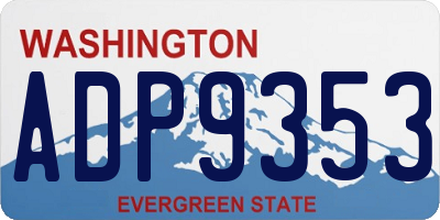 WA license plate ADP9353