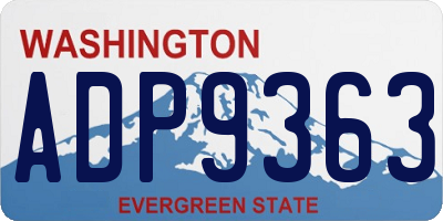 WA license plate ADP9363